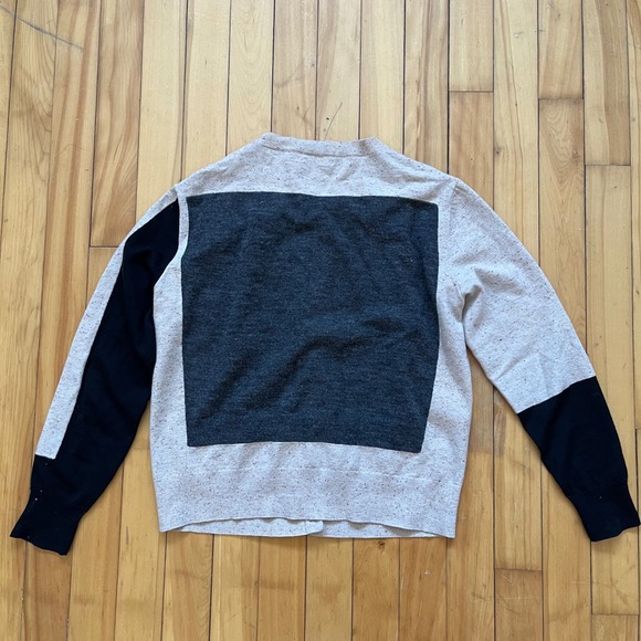 Dries Van Noten Colorblock Medium Wool Alpaca Silk Cardigan Sweater Beige Grey - Picture 9 of 9